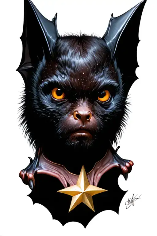 stars and bats  tattoo design idea