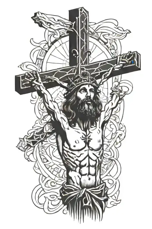 jesus christ crucifixion tattoo design idea