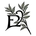 The "E2" and must be small, simple, refined. Add olive twigs that arises from the symbol or alongside it tattoo design idea