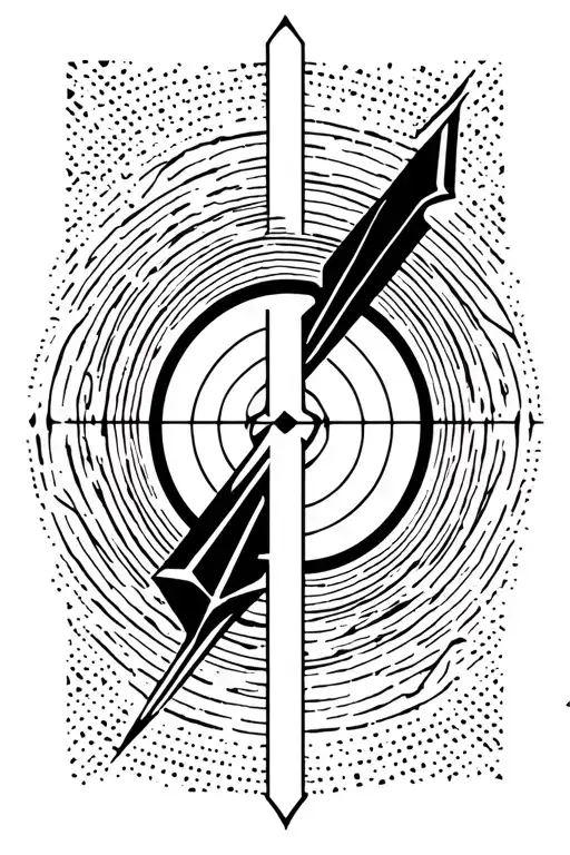 modern archery arrow tattoo design idea