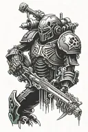 necron Warhammer 40k universe tattoo design idea