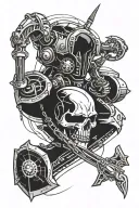 necron Warhammer 40k universe tattoo design idea