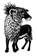 Lion And Lamb tattoo design idea