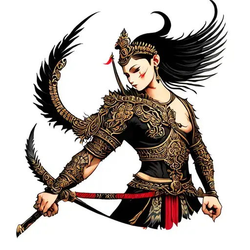 Thai warrior  tattoo design idea