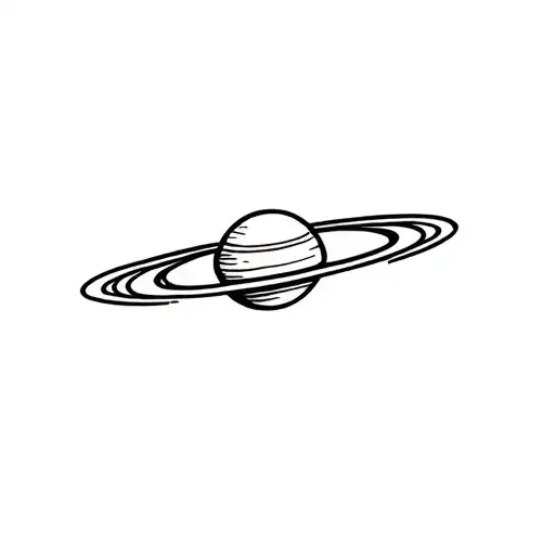 Saturn simple and small tattoo design idea