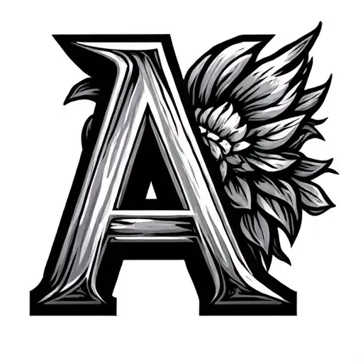 "App Now Like" capital letter A tattoo design idea