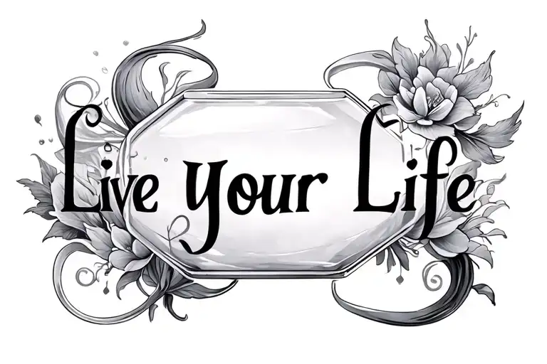 "Live Your Life" "Live Your Life" hourglass background creatures tattoo design idea