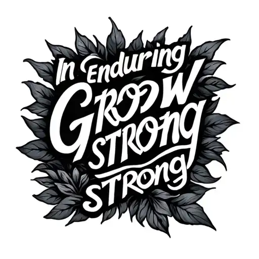 "In enduring grow strong" endure tattoo design idea