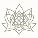 gratitude symbol, an endless knot representing connectedness, a lotus flower, three dots tattoo design idea