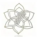 gratitude symbol, an endless knot representing connectedness, a lotus flower, three dots tattoo design idea