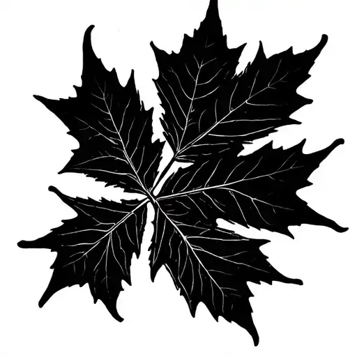 Draw small, medium and large red maple leaves. tattoo design idea