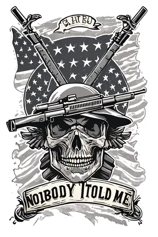 military, patriotic, war Nobody told me tattoo design idea