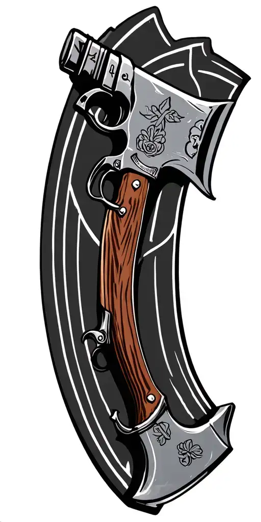 gun ace axe set tattoo design idea