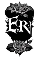 "E R N" life tattoo design idea