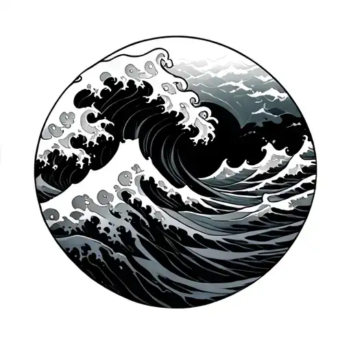 Wave tattoo design idea