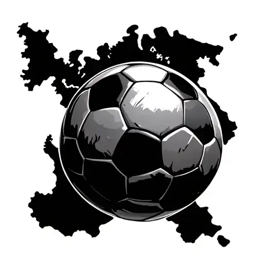 topographical map where map is a soccer ball tattoo design idea