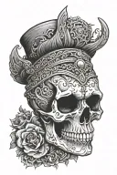 skull face tattoo design idea