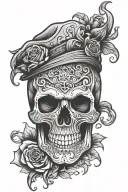 skull face tattoo design idea