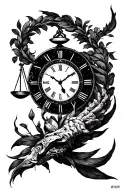 "Time, wisdom, justice, transience, connection, growth, identity, freedom - everything becomes history." tattoo design idea