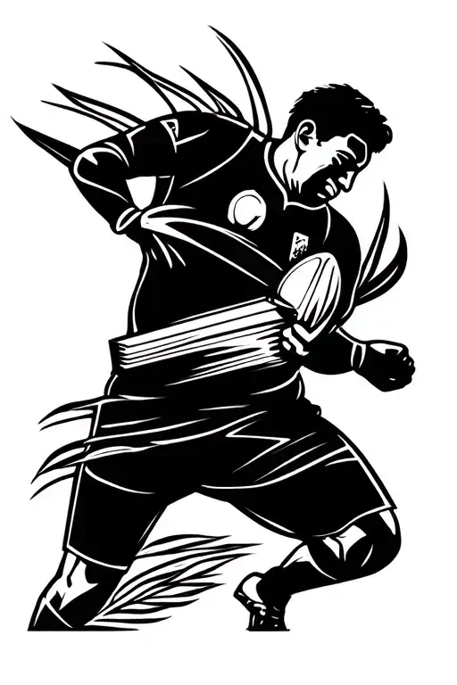 Spring book Rugby emblem tattoo design idea