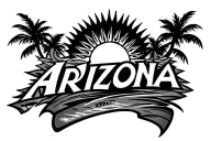 Arizona logo with the sun and Polynesian style tattoo tattoo design idea