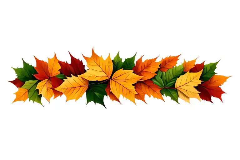 autumn falling leaves tattoo design idea