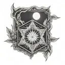 Subtronics tesseract cube behind florida sun tattoo design idea