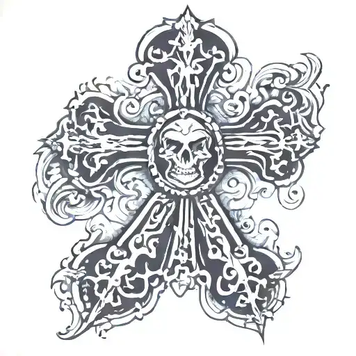 gothic cross tattoo design idea