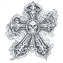 gothic cross tattoo design idea