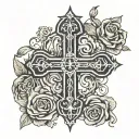gothic cross tattoo design idea