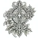 gothic cross tattoo design idea