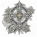 gothic cross tattoo design idea