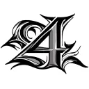 roman numeral 4 tribal design tattoo design idea