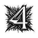 roman numeral 4 tribal design tattoo design idea