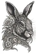 black rabbit tattoo design idea