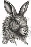 black rabbit tattoo design idea