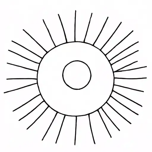 bright sun with rays tattoo design idea
