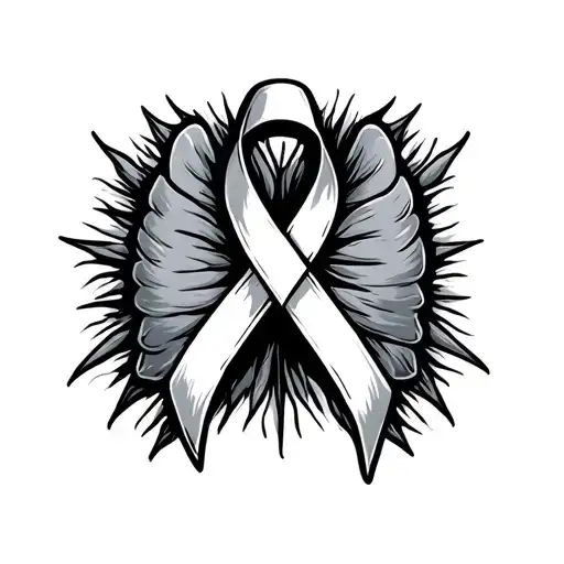 Lung Cancer Ribbon tattoo design idea