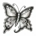 safety pin semicolon butterfly tattoo design idea