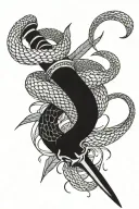 Sword and Snake wrapped tattoo design idea