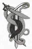 Sword and Snake wrapped tattoo design idea