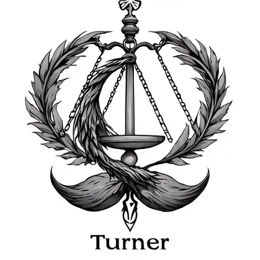 include family name Turner, libra zodiac sign tattoo design idea