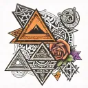 two bands with triangles tattoo design idea