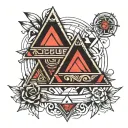 two bands with triangles tattoo design idea