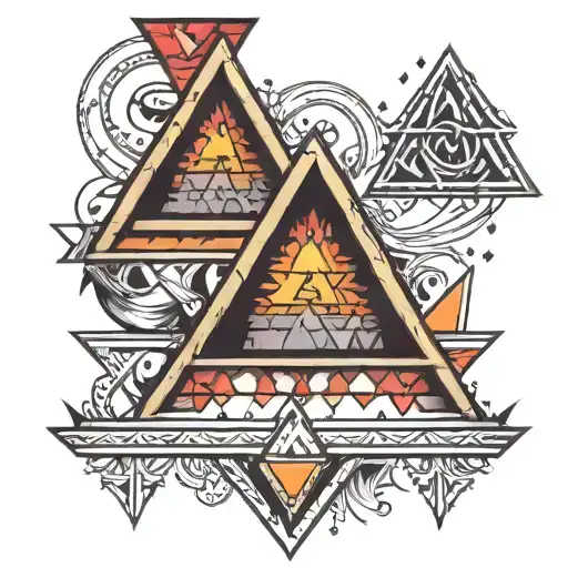 two bands with triangles tattoo design idea