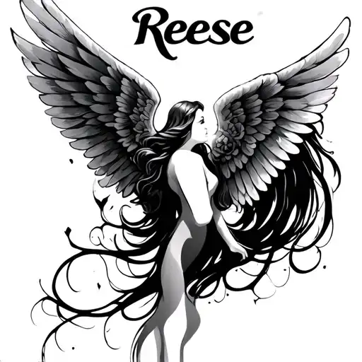 "Reese" angel wings  tattoo design idea