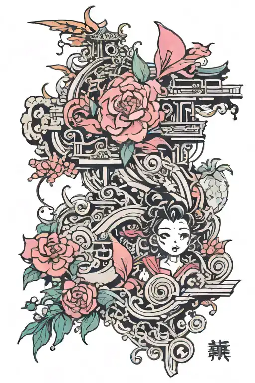 HONG KONG  LINE PRINT WITH WATERCOLOUR   tattoo design idea