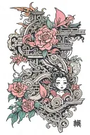 HONG KONG  LINE PRINT WITH WATERCOLOUR   tattoo design idea