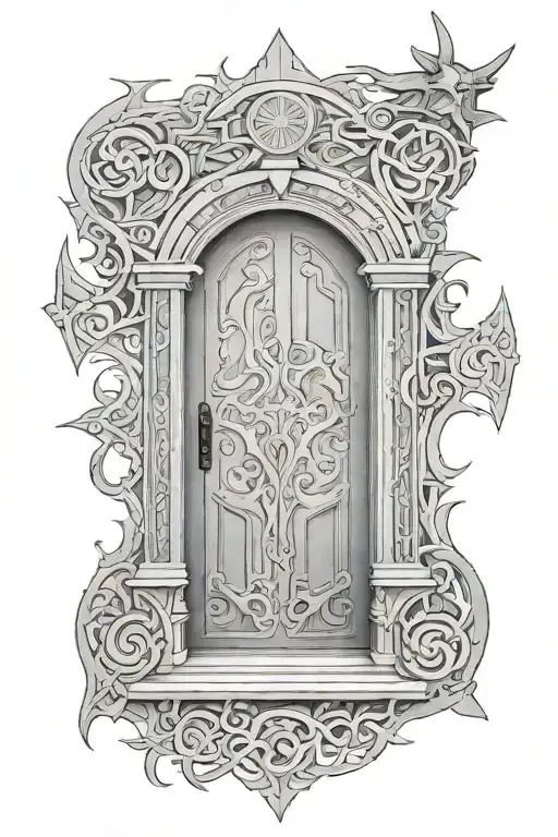 door of durin tattoo design idea