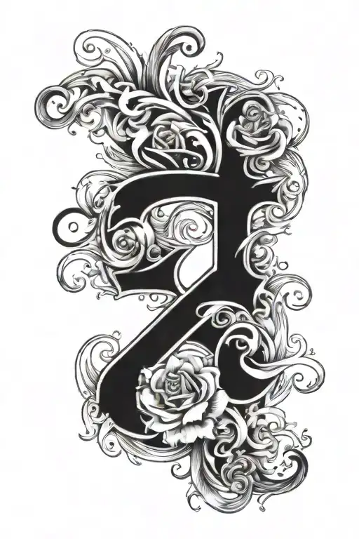 Lettter Z surrounded by Shawn, Calli, Tristan, Chase  tattoo design idea